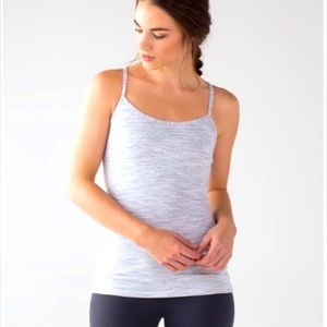 Lululemon Grey & Blue Power Y Tank Top